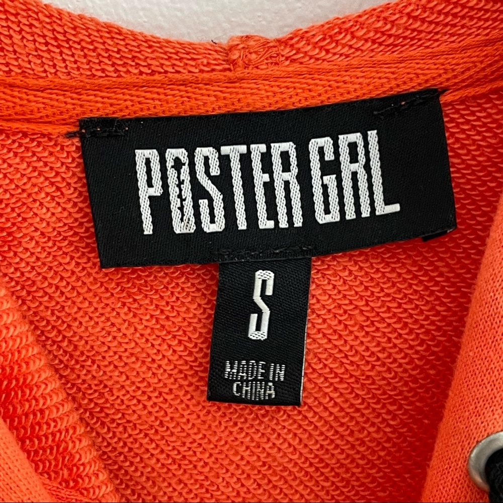 RARE Dolls Kill Poster Grl Oversize Cut Out Hoodie - Orange, Small - Picture 10 of 12